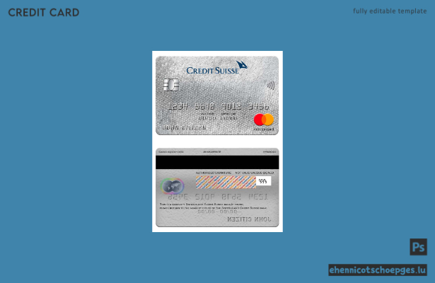 Schweiz Credit Suisse Bank Mastercard Beispielvorschau
